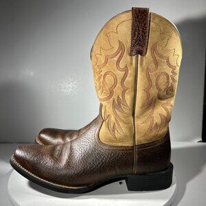 Ariat Two Tone Heritage Reinsman Mens Western Cowboy Boots Size 10 Brown Leather